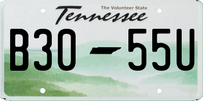 TN license plate B3055U