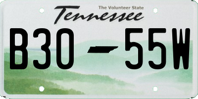 TN license plate B3055W