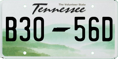 TN license plate B3056D