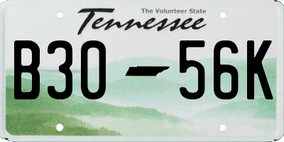 TN license plate B3056K