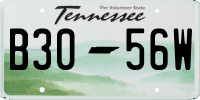 TN license plate B3056W