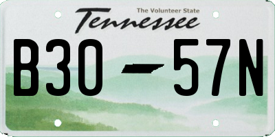 TN license plate B3057N