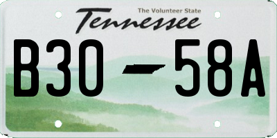 TN license plate B3058A