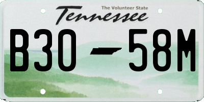 TN license plate B3058M