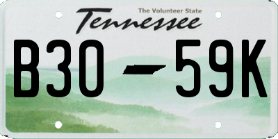 TN license plate B3059K