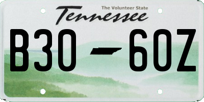 TN license plate B3060Z