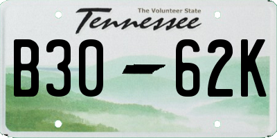 TN license plate B3062K
