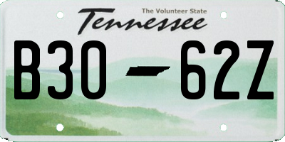 TN license plate B3062Z