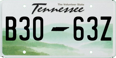 TN license plate B3063Z