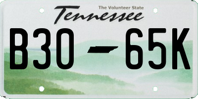 TN license plate B3065K