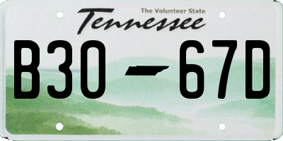 TN license plate B3067D