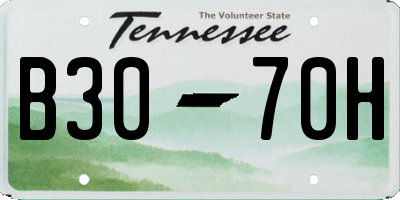 TN license plate B3070H