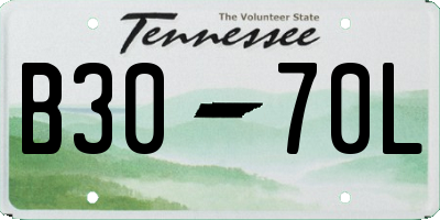 TN license plate B3070L