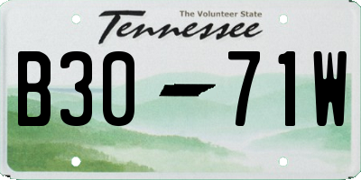 TN license plate B3071W