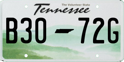 TN license plate B3072G
