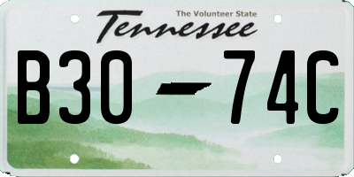 TN license plate B3074C