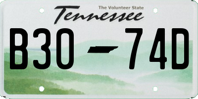 TN license plate B3074D