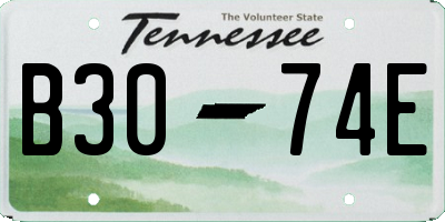 TN license plate B3074E
