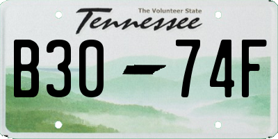 TN license plate B3074F