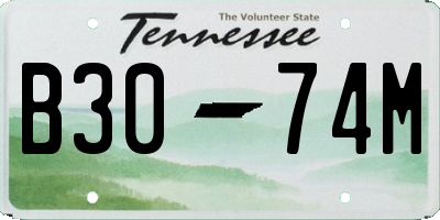 TN license plate B3074M