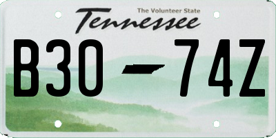 TN license plate B3074Z