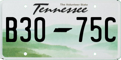 TN license plate B3075C