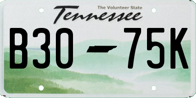 TN license plate B3075K