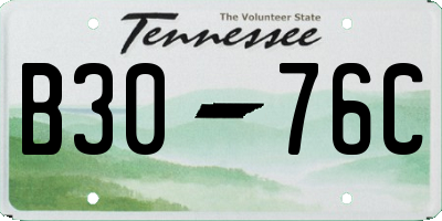 TN license plate B3076C