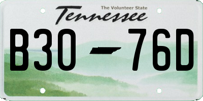 TN license plate B3076D