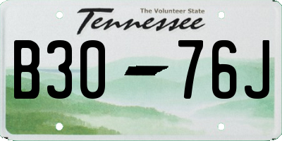 TN license plate B3076J