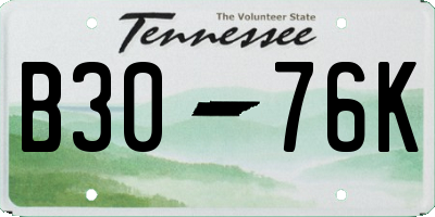 TN license plate B3076K