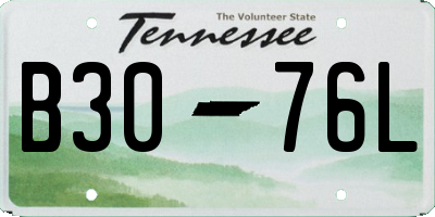 TN license plate B3076L