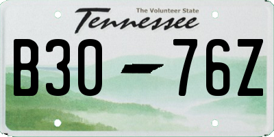 TN license plate B3076Z