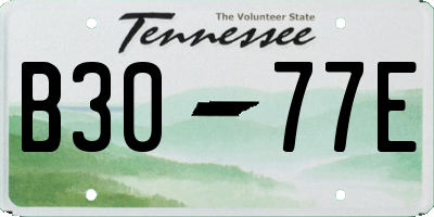 TN license plate B3077E