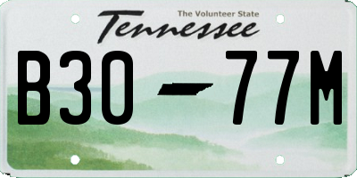 TN license plate B3077M