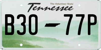 TN license plate B3077P