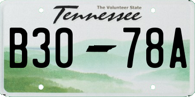 TN license plate B3078A