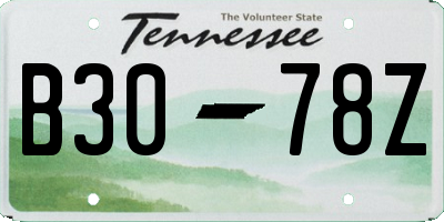 TN license plate B3078Z