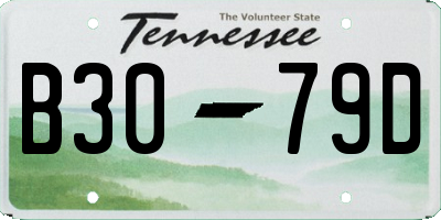 TN license plate B3079D