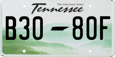 TN license plate B3080F