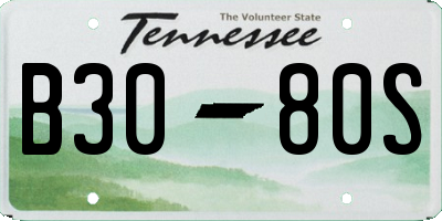 TN license plate B3080S