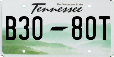 TN license plate B3080T