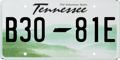 TN license plate B3081E