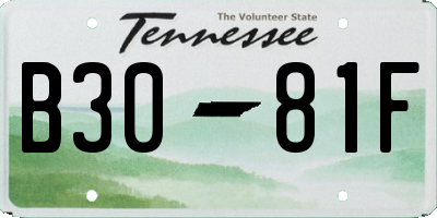 TN license plate B3081F