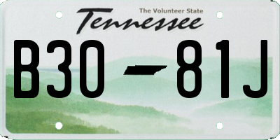 TN license plate B3081J