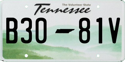 TN license plate B3081V