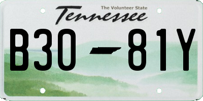 TN license plate B3081Y
