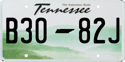 TN license plate B3082J
