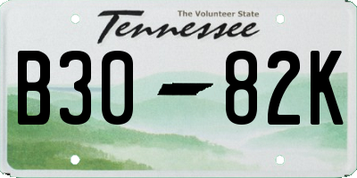 TN license plate B3082K
