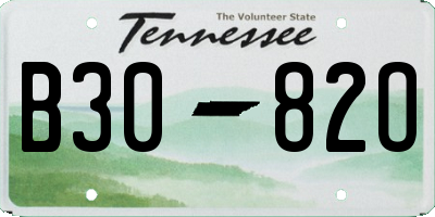 TN license plate B3082O